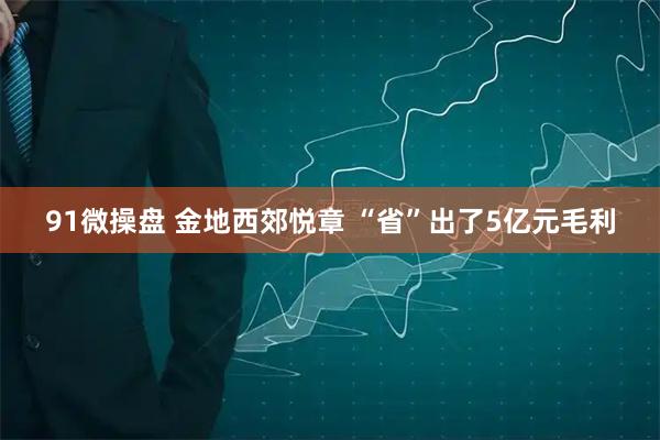 91微操盘 金地西郊悦章 “省”出了5亿元毛利